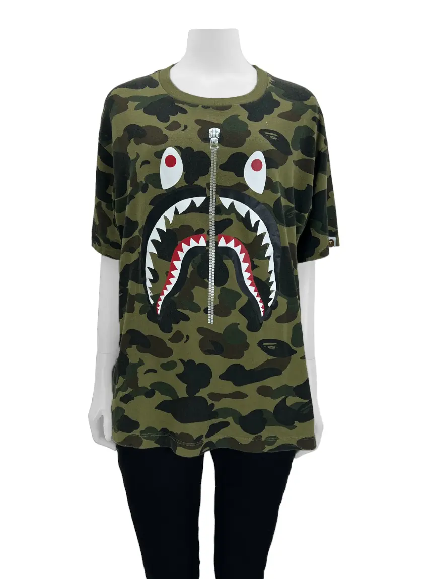 Camiseta BAPE Shark Tee Camuflada CINA15 Original Etiqueta Única