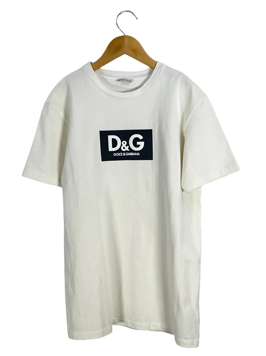Camiseta Dolce & Gabbana Logo Off White - CMDV23 Original