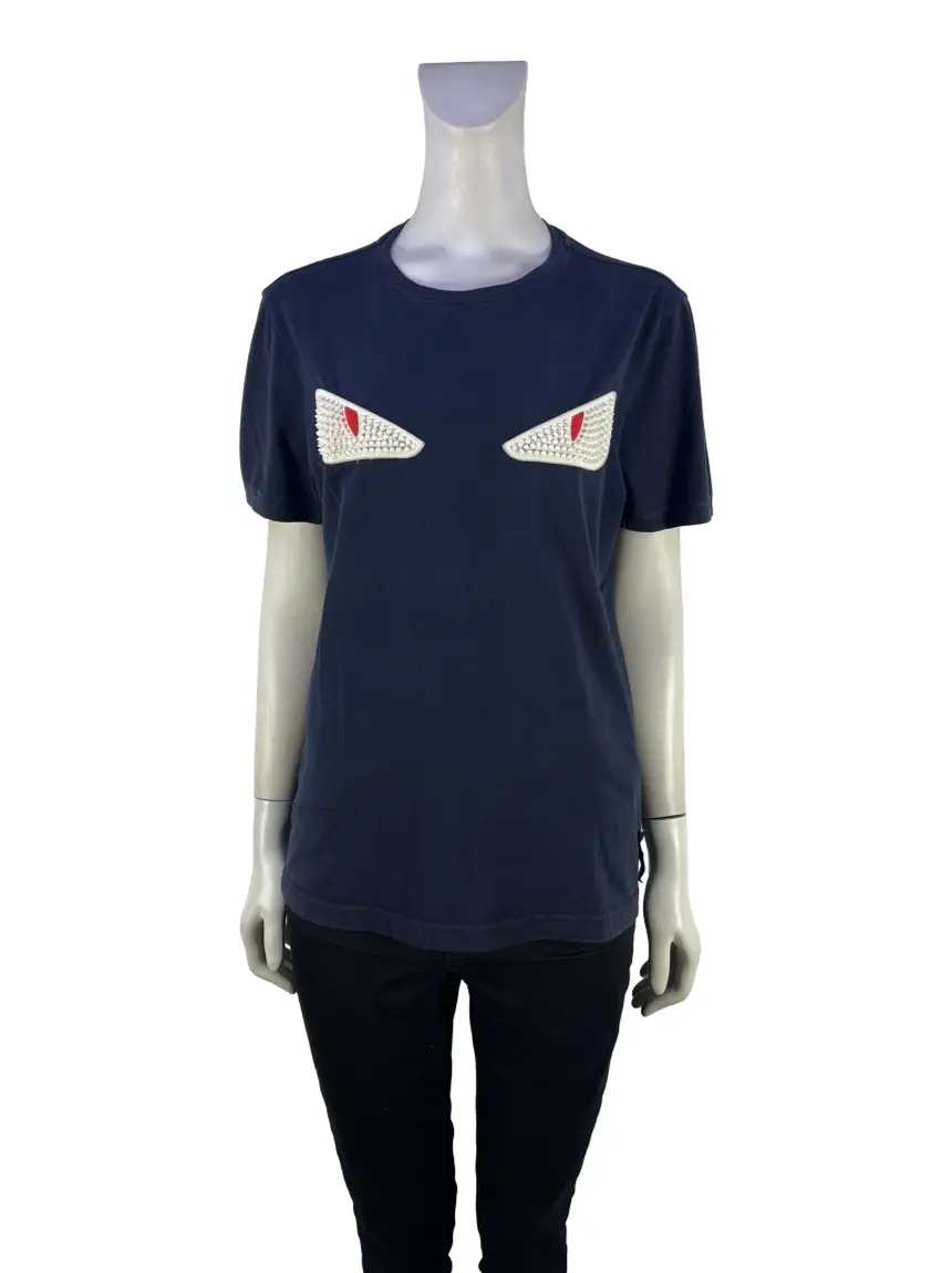 Camiseta Fendi Monster Eye Spikes Azul - LTA389 Original