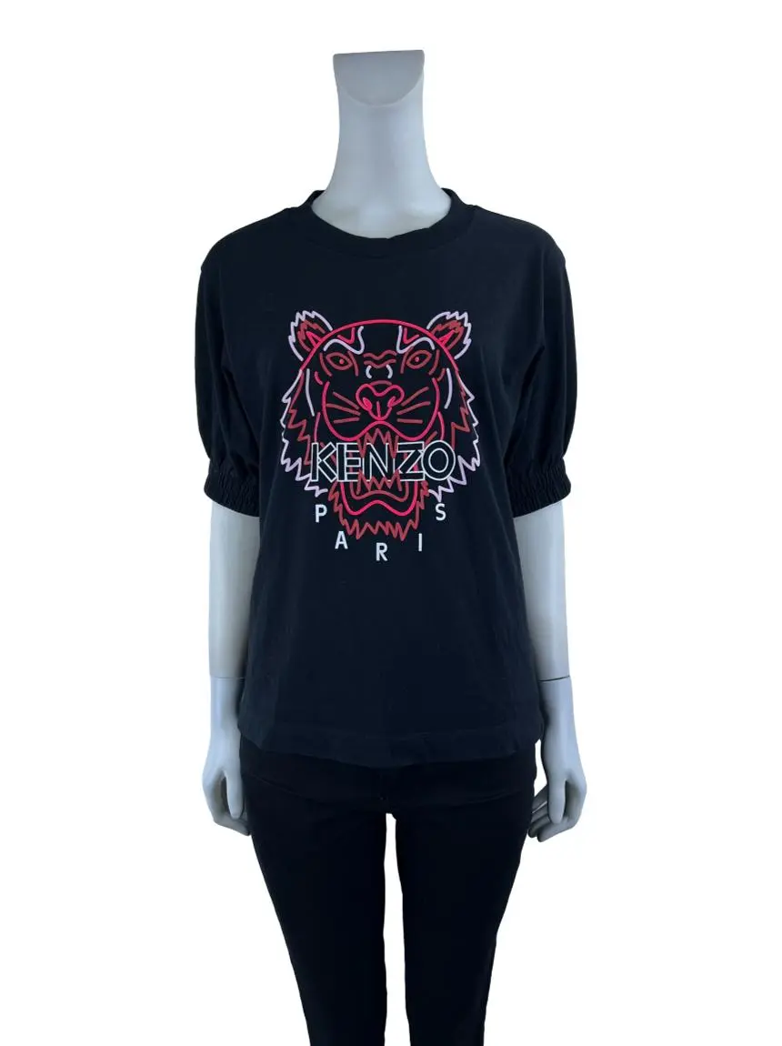Camiseta Kenzo Logo Preta - CMFN2 Original | Etiqueta Única
