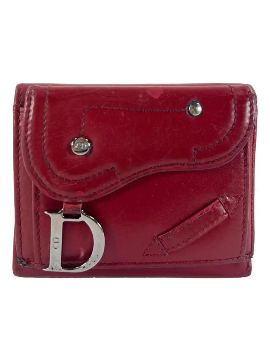 小物 Christian Dior Plisse Accessory Case Red carteira-christian-dior-saddle