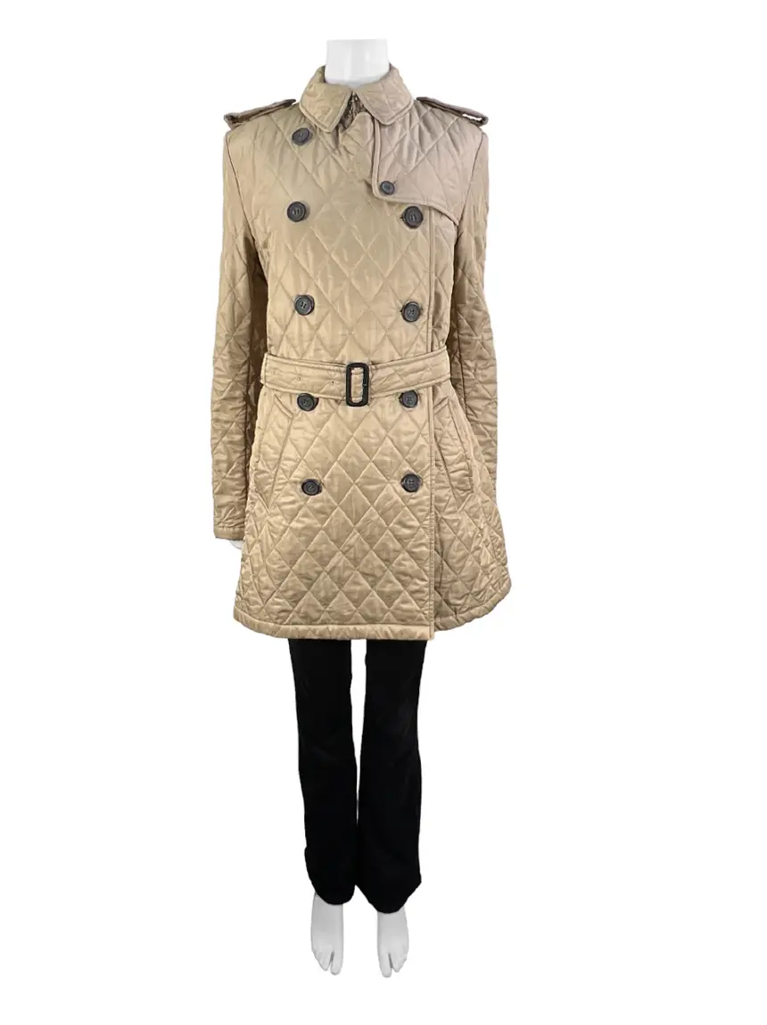 Casaco Burberry Trench Coat Matelassê Bege CKCE1 Original