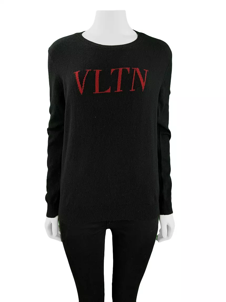 トップス valentino black summer wool knit 24aw Casaco Valentino Suéter VLTN Preto - GWF341 Original | Etiqueta Única