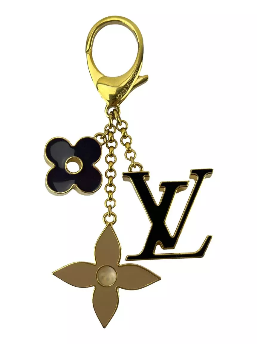 Chaveiro Louis Vuitton Fleur De Monogram Dourado Original - KTX4