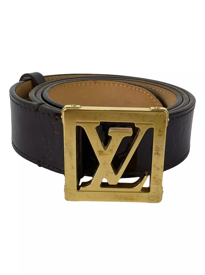 Cinto Louis Vuitton LV Frame Verniz Monograma Amarante Original