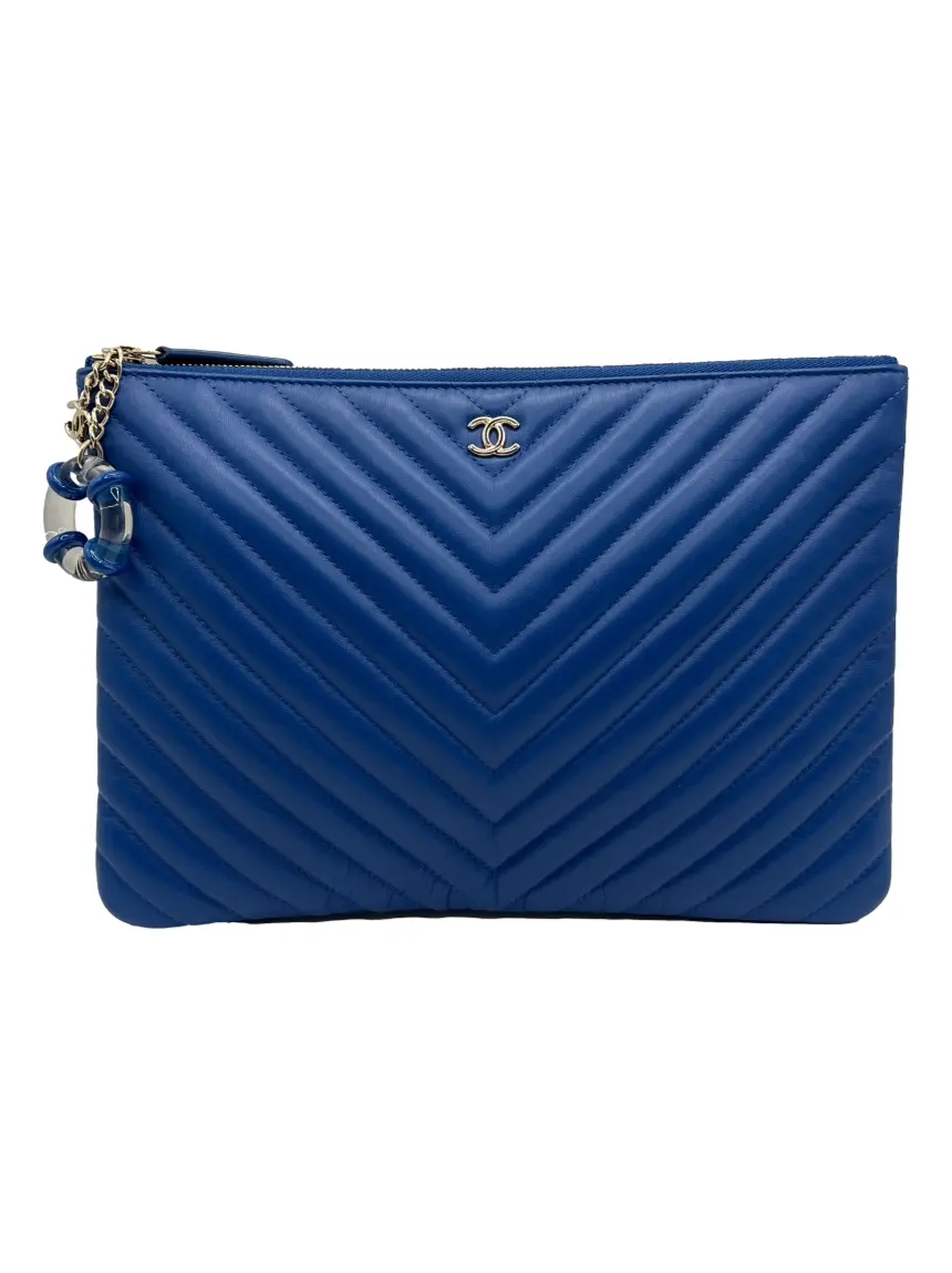 Clutch Chanel O-Case Zip Pouch Azul - CTIN12 Original | Etiqueta Única