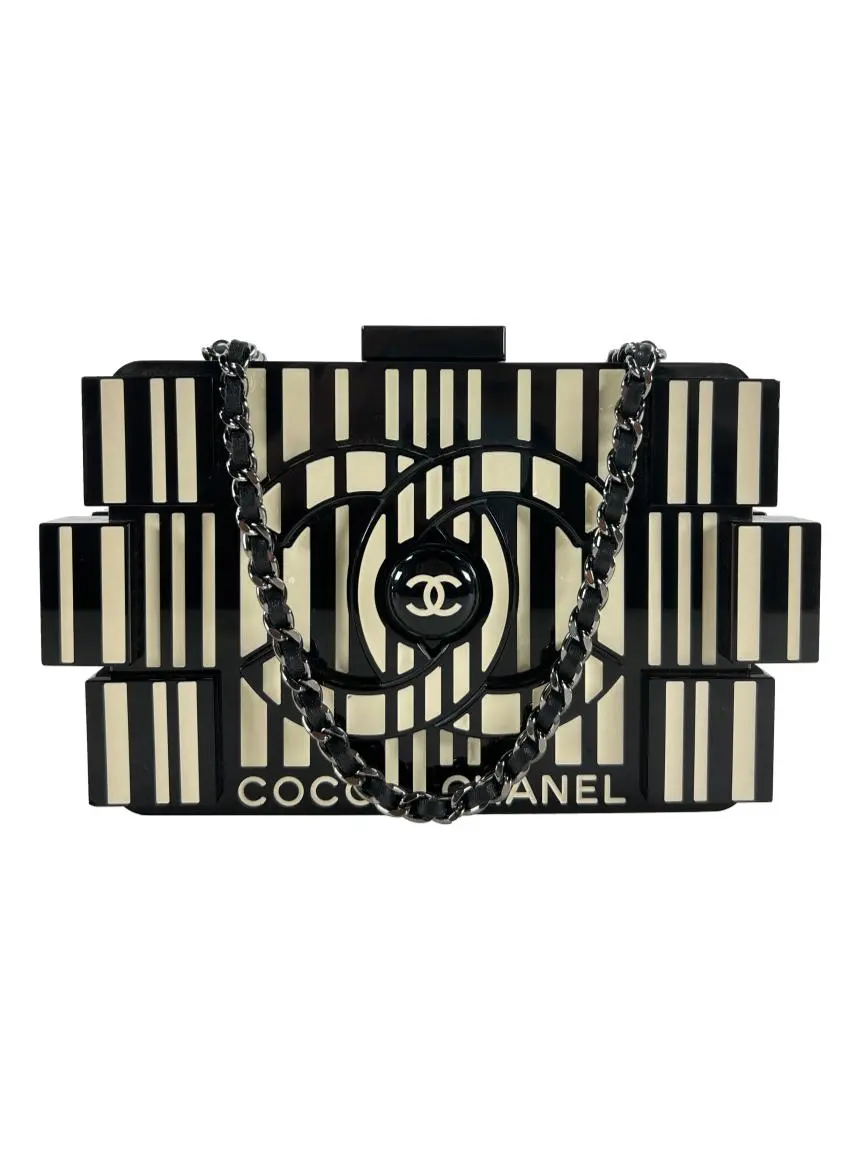 Clutch Chanel Plexiglass Boy Brick Lego Chain Barcode - CTPM16