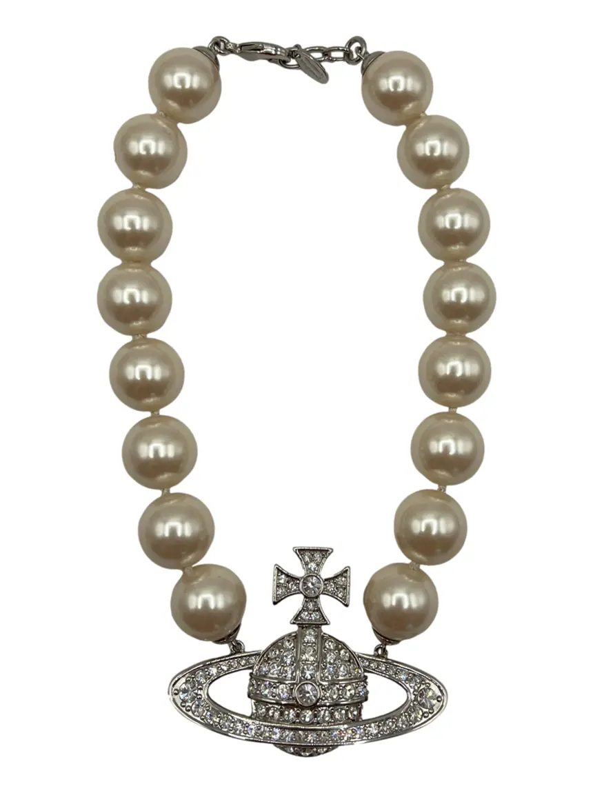 Colar Vivienne Westwood Neysa Prateado - CMKL13 Original