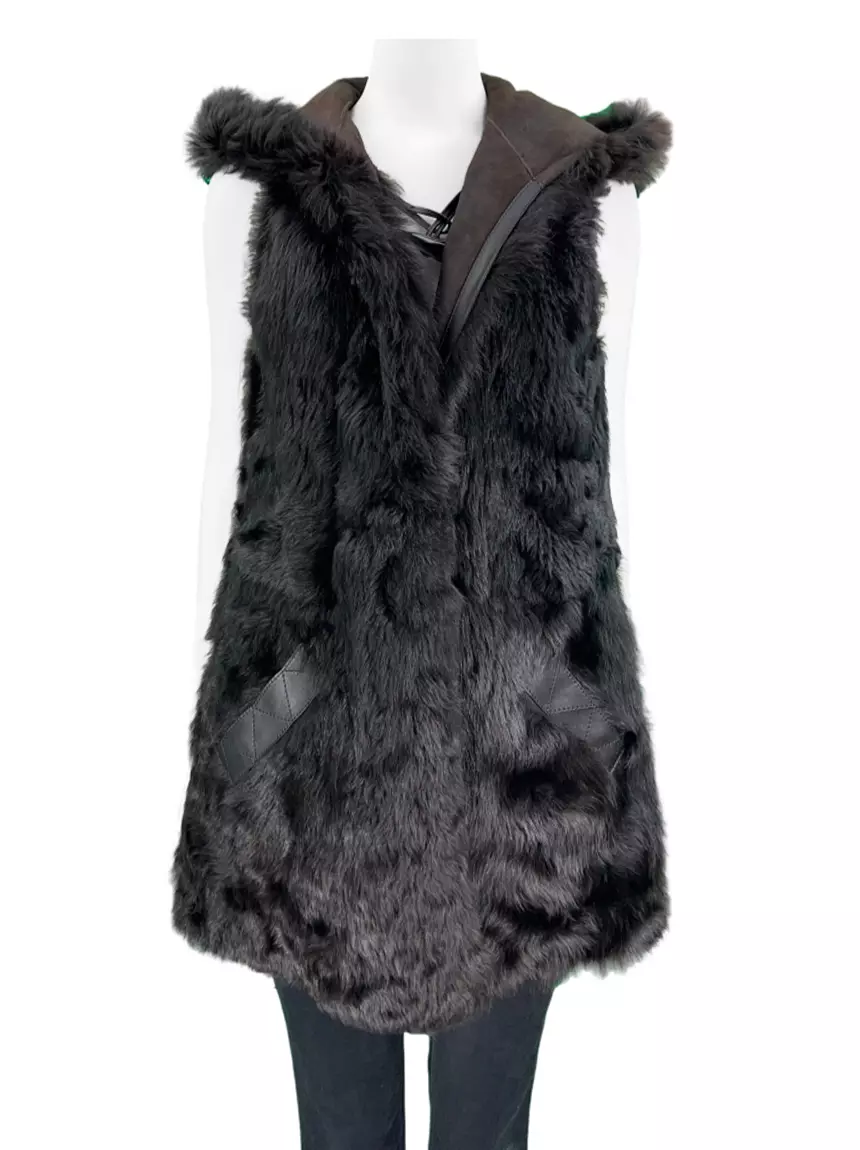 Colete Louis Vuitton Fur Couro Marrom Original - LET130