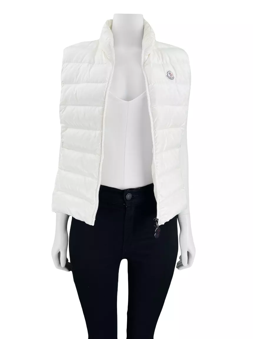 Colete Moncler Ghany Gilet Branco - NYK202 Original | Etiqueta Única