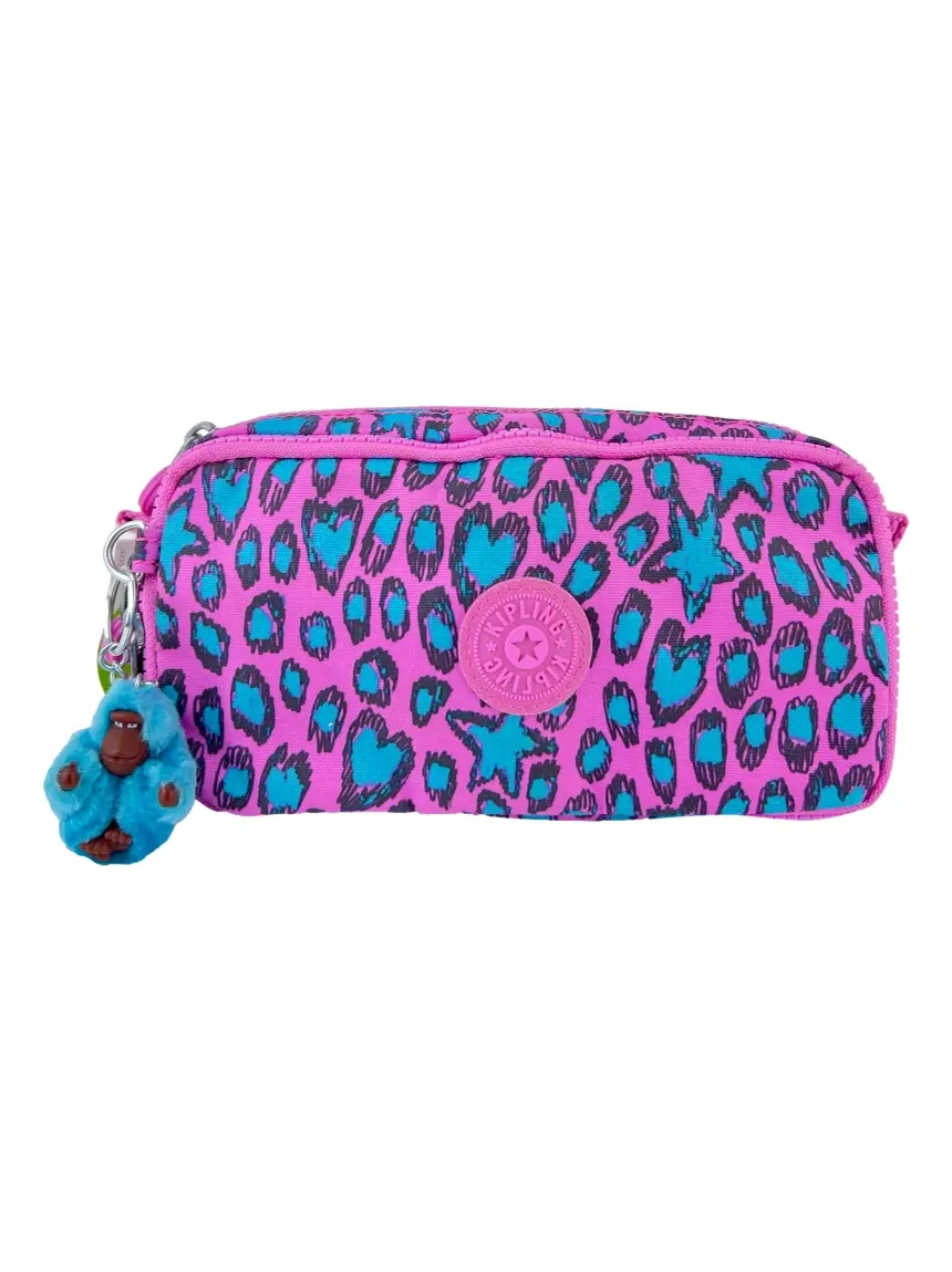 Estojo Kipling Chap Leopard Print Rosa - CGHS84 Original