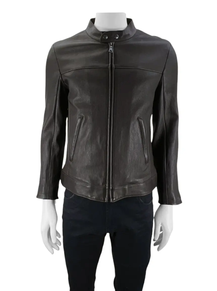 Jaqueta Prada Couro Lambskin Marrom - BCH7568 Original | Etiqueta