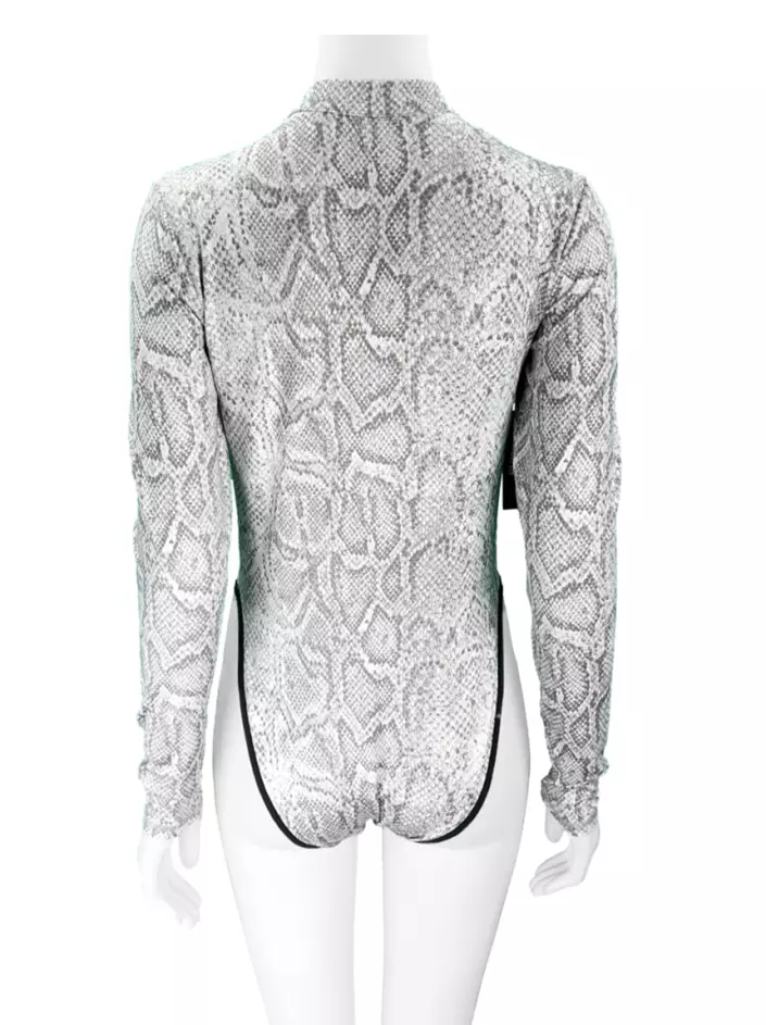 Nike white snake print long sleeve bodysuit