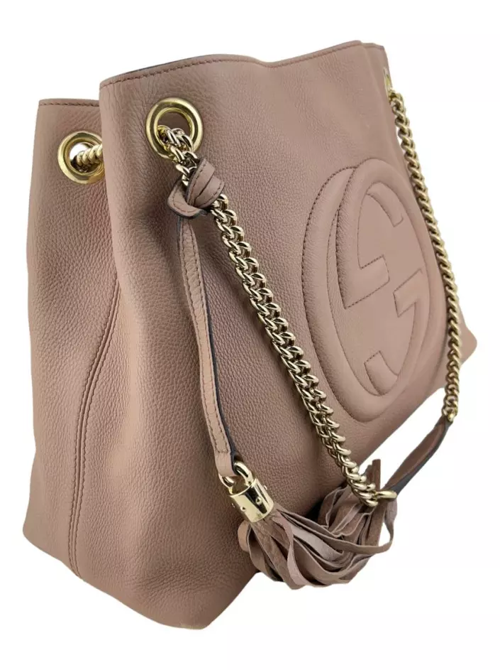 Bolsa Gucci Soho Chain Tote Nude