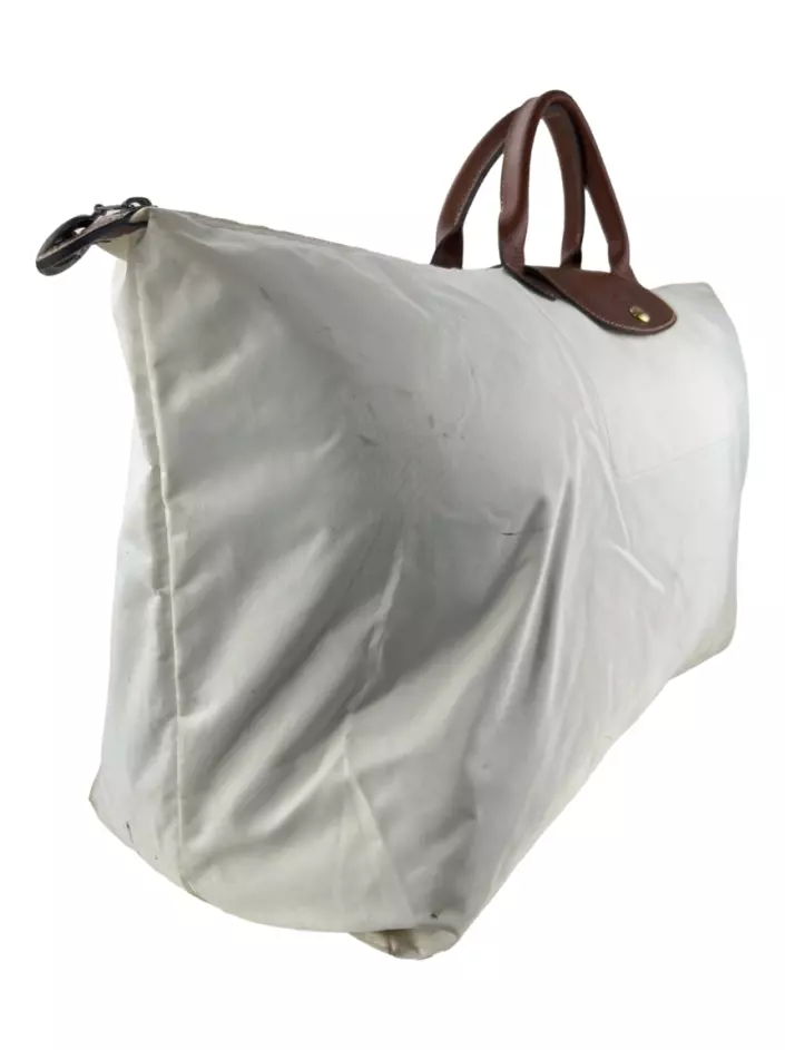 Bolsa com Al a Longchamp Nylon Le Pliage Travel Off White Original