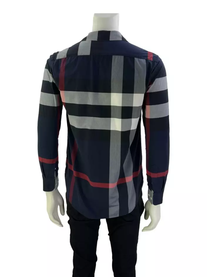 Camisa Burberry Xadrez Azul Marinho Original Etiqueta Unica