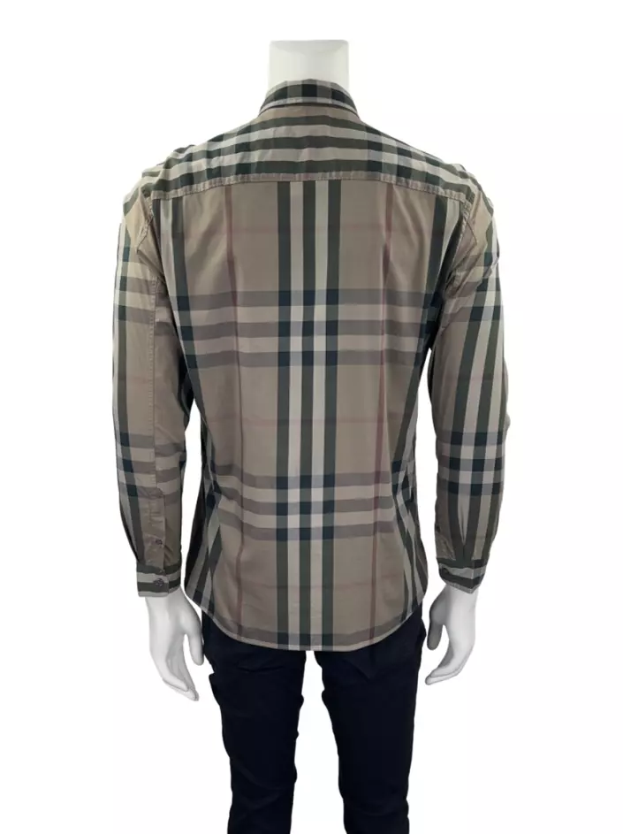 Camisa Burberry Xadrez Marrom Original Etiqueta Unica