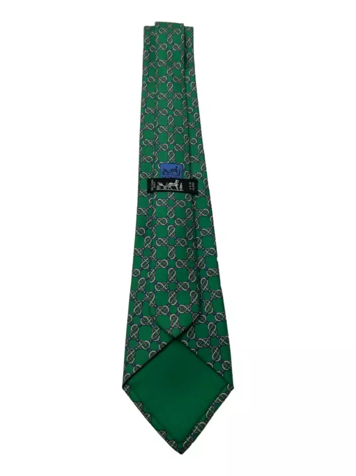 TigerTie Cravatta Uomo A Scacchi Verde Calce E Grigio Antracite | Taglio Classico 150x8 Cm - 5