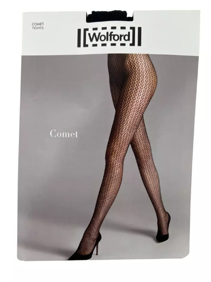 Meia cal a Wolford Comet Preta Original BEU181 Etiqueta nica