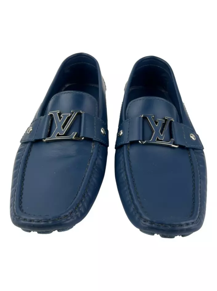 Mocassim Louis Vuitton Monte Carlo Couro Azul Original - AEZZ1