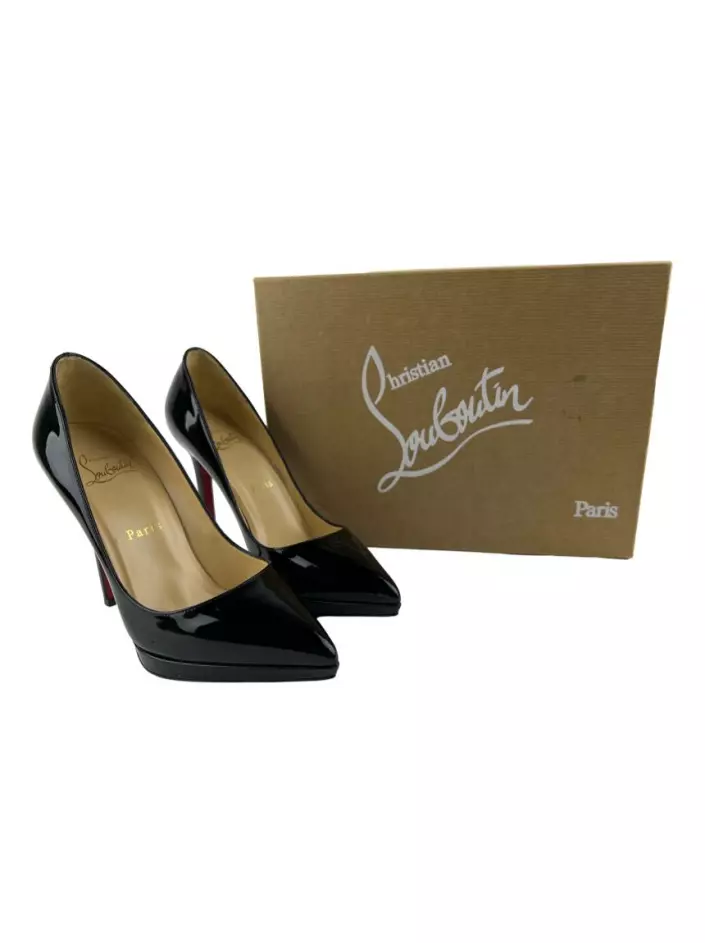 Sapato de Salto Christian Louboutin Pigalle Plato 120 Patent