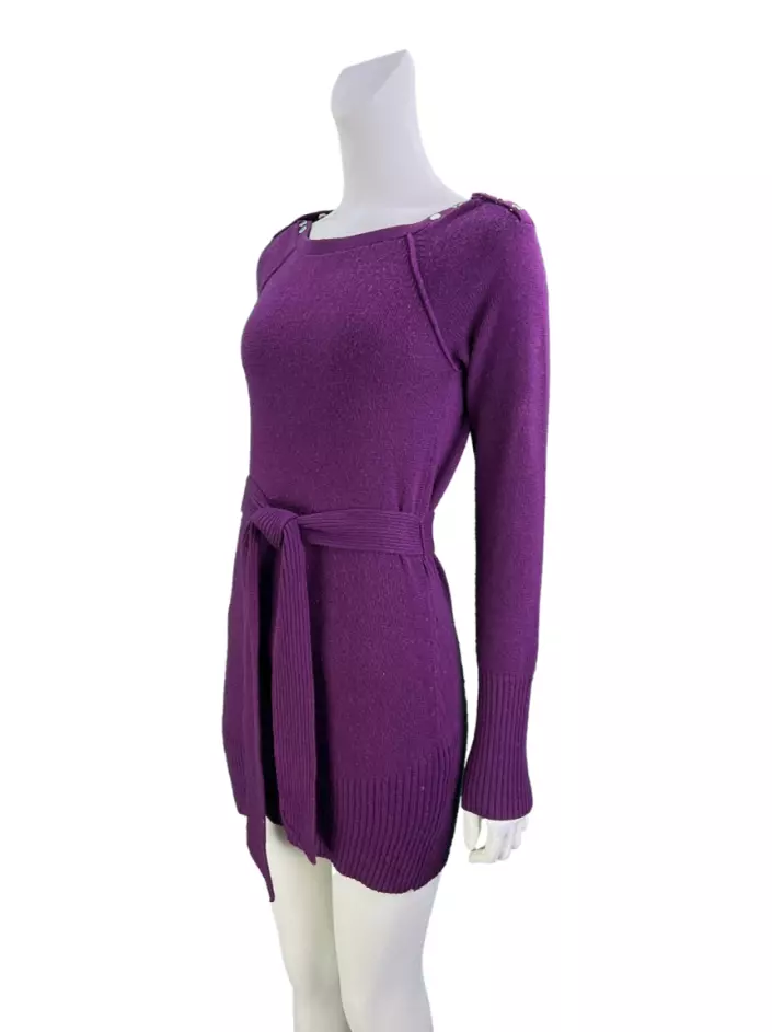 Vestido Armani Exchange Tricô Lã Roxa Original - | Etiqueta Única