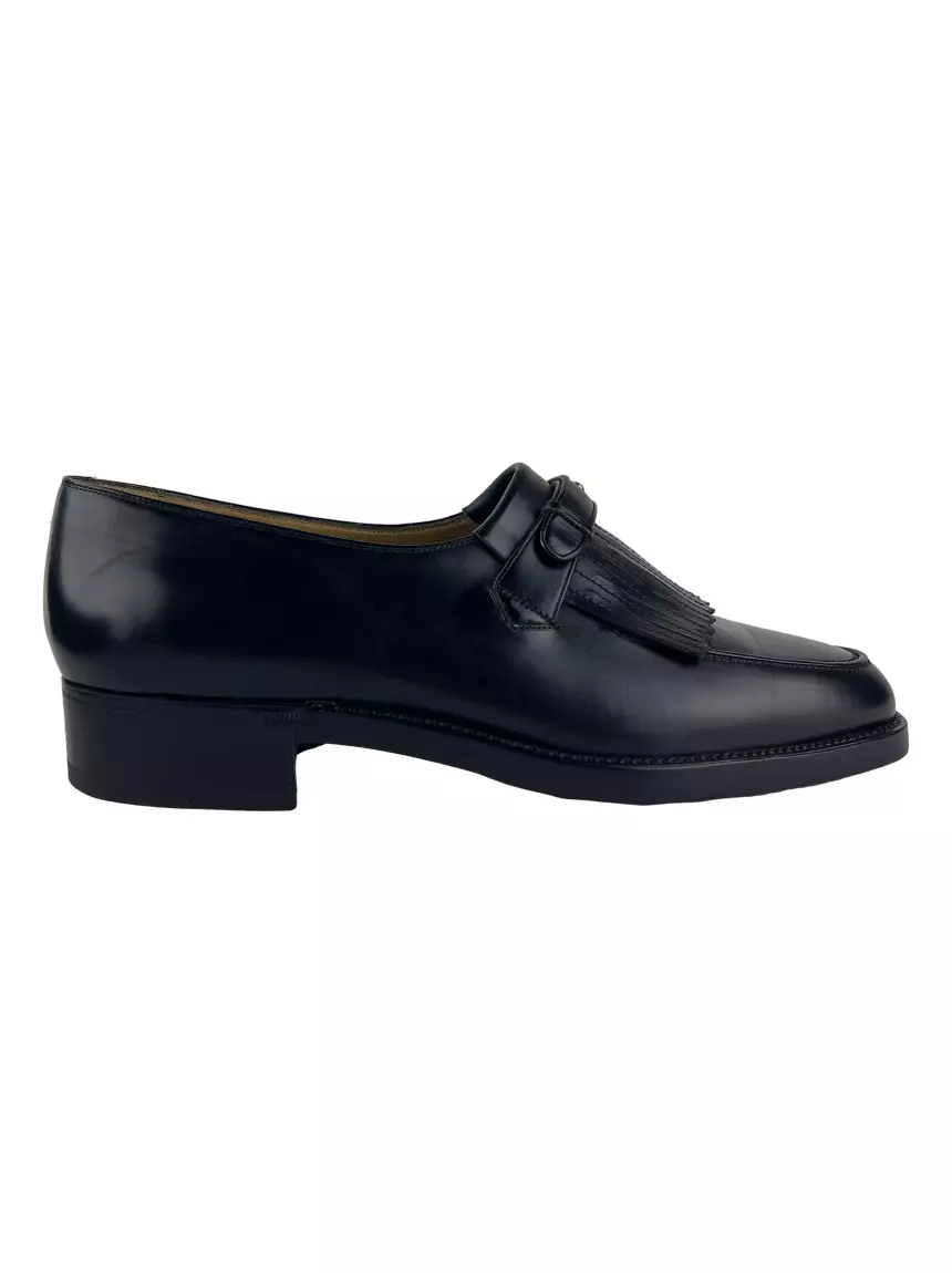 Loafer Bruno Magli Fringe Couro Preto Original CERE1 Etiqueta