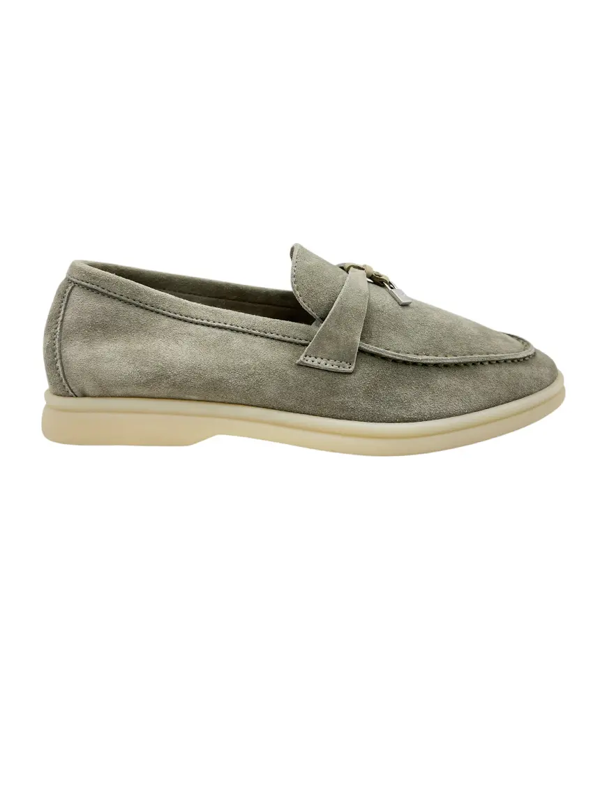 Loafer Loro Piana Summer Charms Walk Cinza - CJGX20 Original