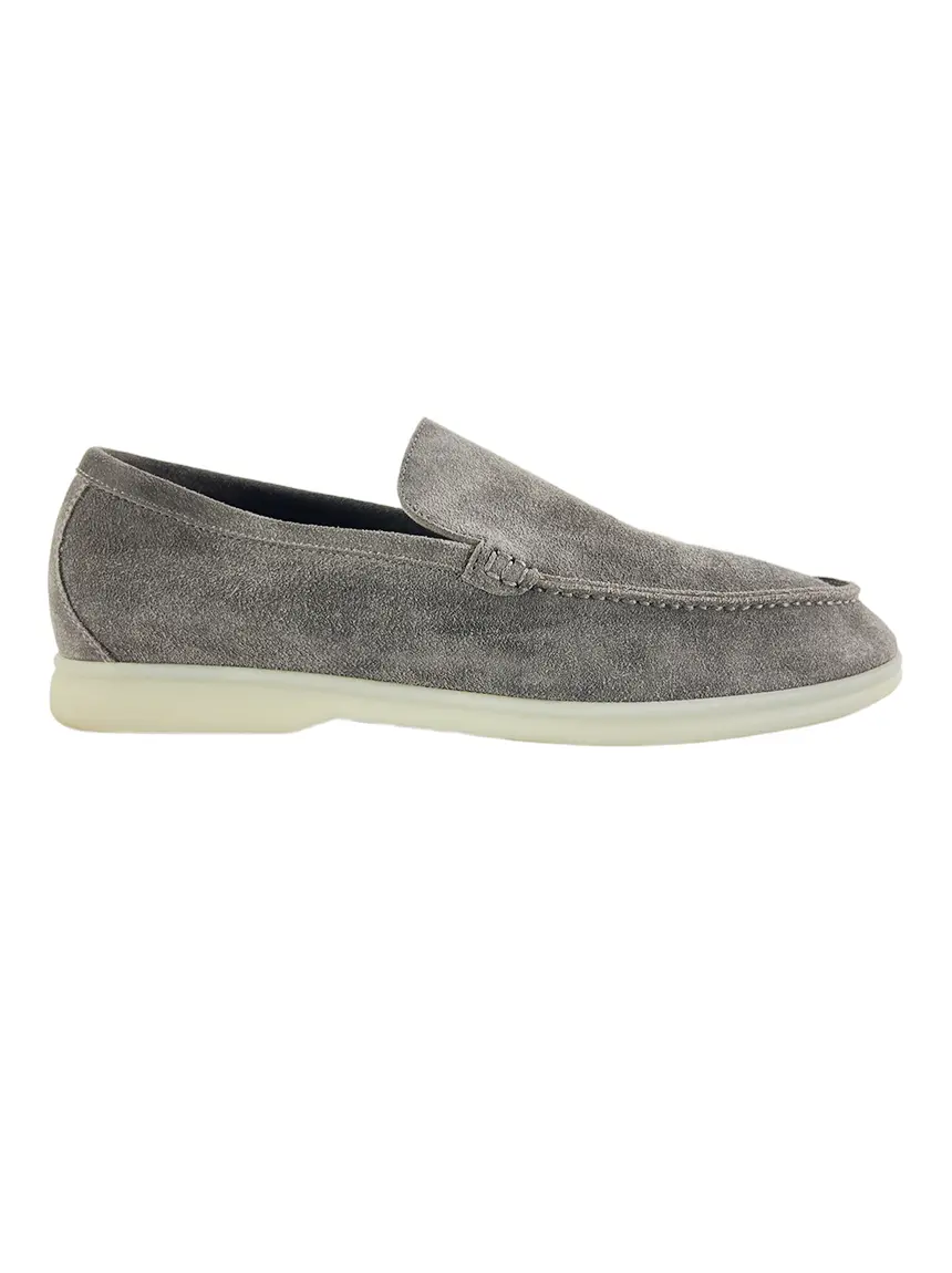 Loafer Loro Piana Summer Walk Cinza - CRHE26 Original | Etiqueta Única