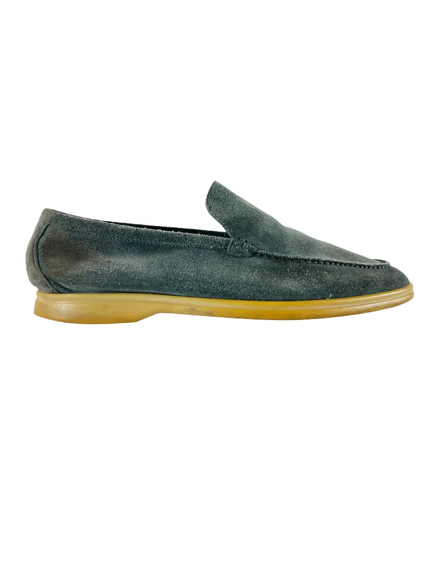 Loafer Loro Piana Walk Camurça Verde - DABS4 Original | Etiqueta Única