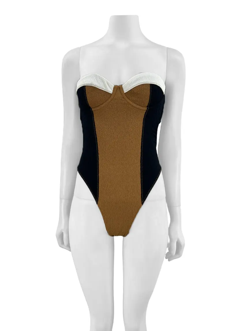 Maiô Vix Paula Hermanny Firenze Block Corsage Bicolor - BJM600