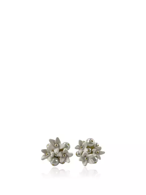 Abotoadura Anne Fontaine Pearls Floral Branco