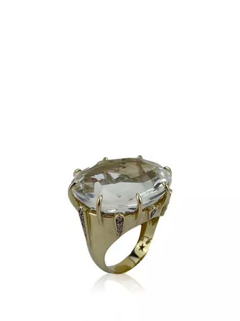 Anel H.Stern Ouro 18K Cristal De Rocha e Diamantes Cognac