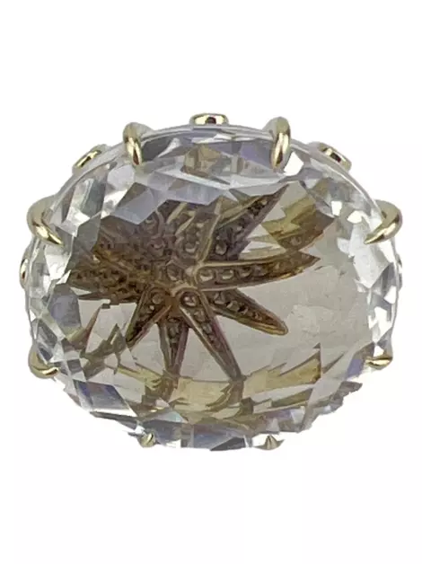 Anel H.Stern Ouro 18K Cristal De Rocha e Diamantes Cognac