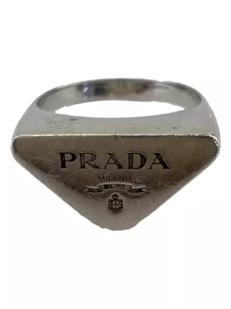 Anel Prada Logo Prata