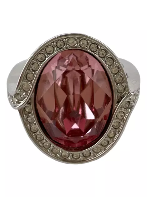 Anel Swarovski Cristais Prateado
