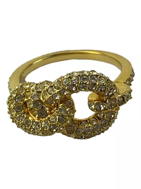 Anel Swarovski Nó Dourado
