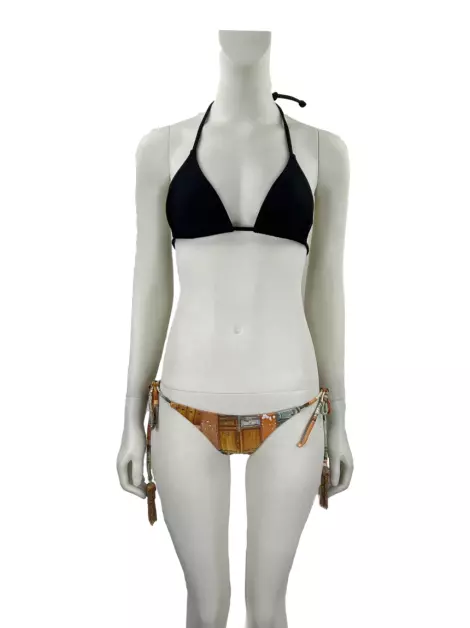 Biquini Água De Coco Costas Franzida Estampado