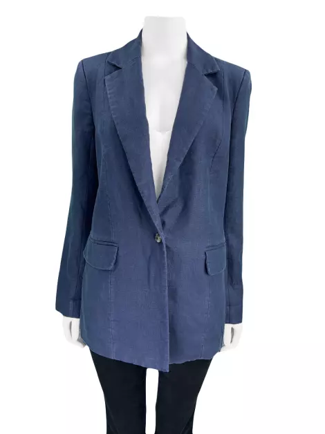 Blazer Amissima Linho Azul