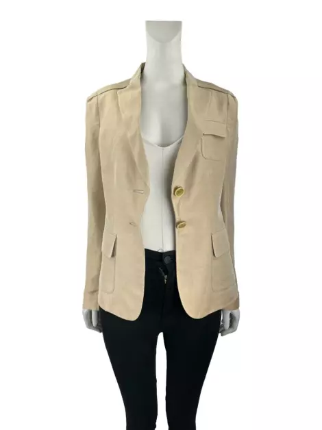 Blazer Armani Collezioni Linho Bege