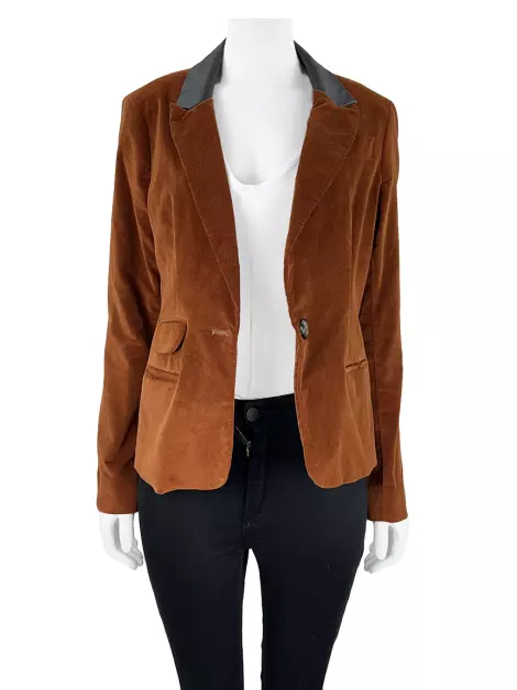 Blazer Bobstore Aveludado Marrom