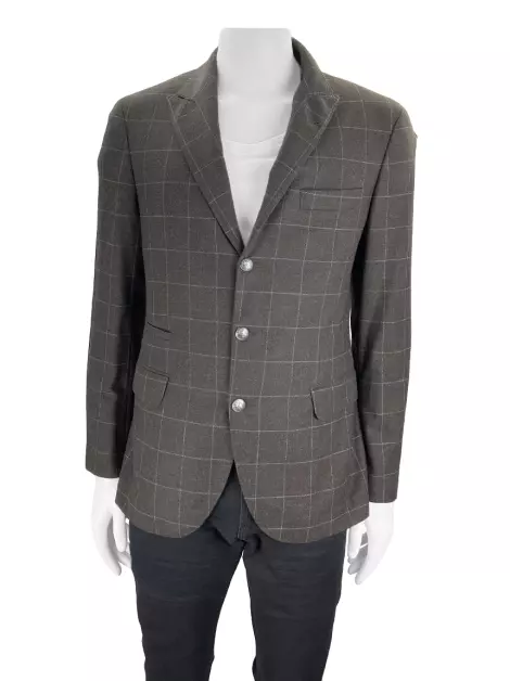 Blazer Brunello Cucinelli Xadrez Marrom