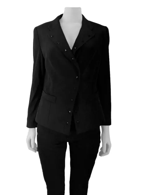 Blazer Escada Acinturado Preto