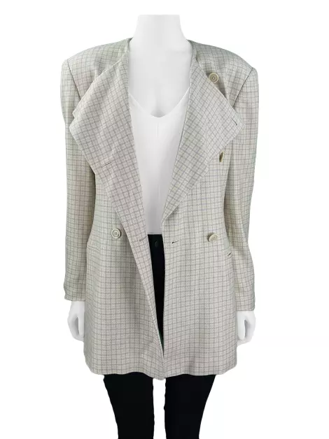 Blazer Escada Seda Cashmere Xadrez