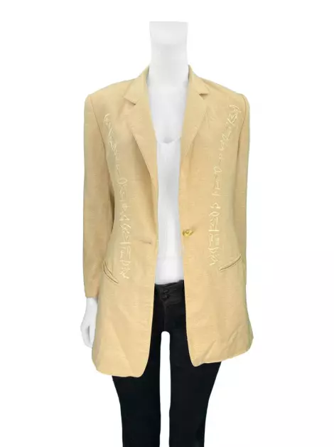 Blazer Escada Tecido Dourado