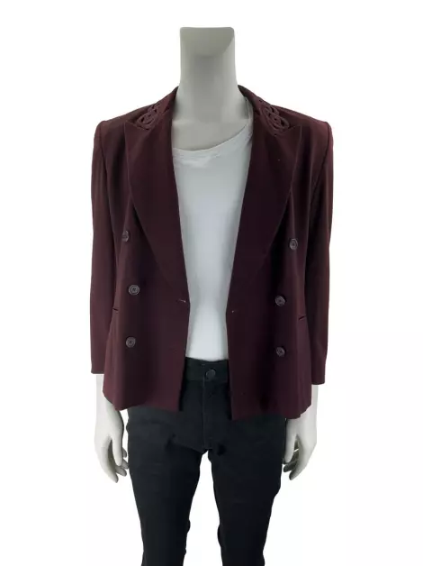 Blazer Escada Texturizado Vinho
