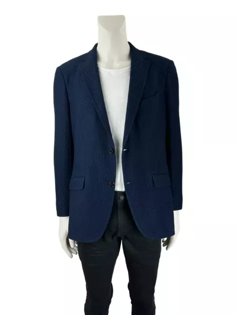 Blazer Etro Texturizado Azul Marinho