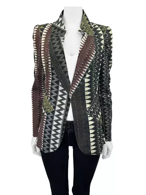 Blazer Fabiana Milazzo Recortes Estampado