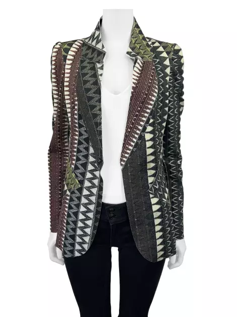 Blazer Fabiana Milazzo Recortes Estampado