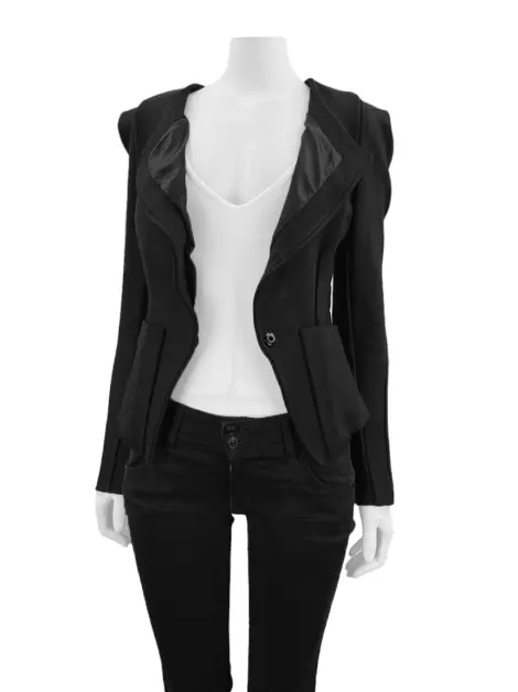 Blazer Lolitta Texturizado Preto